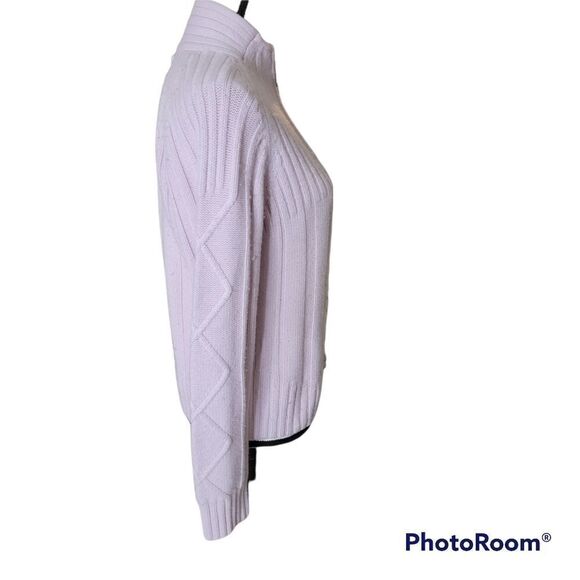 COPY - Sunice Quarter Zip, Wool Blend Ribbed Sweater. Size L. - Picture 2 of 9